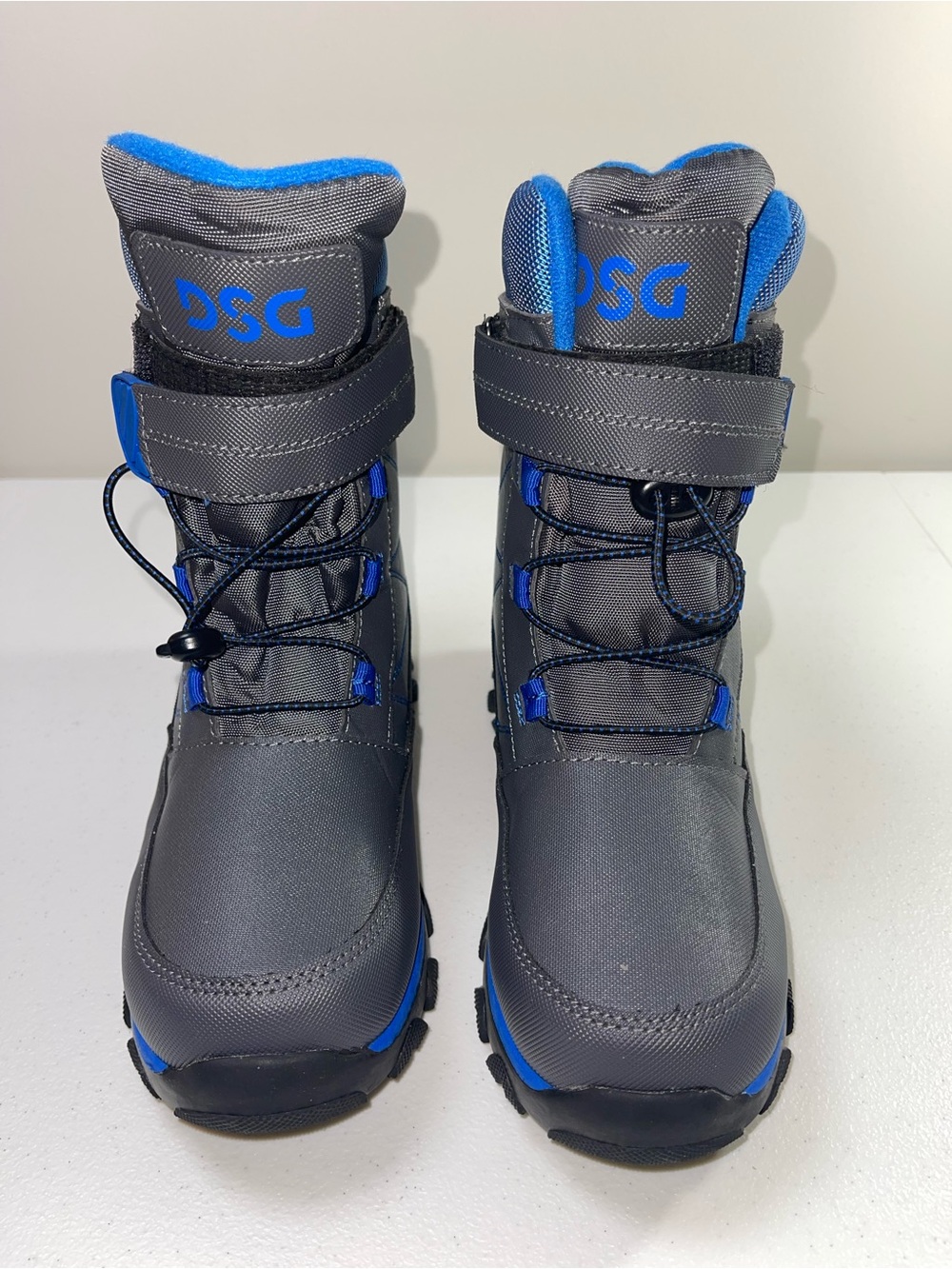DSG Kids Gray and Blue Waterproof Snow Boots